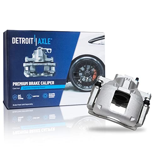 Image of Detroit Axle - Front Brake Kit for 2009-2012 Dodge Journey Drilled & Slotted Brakes Rotors Left Brake Caliper w /Bracket 2010 2011 Replacement [11.89 inch Rotors]