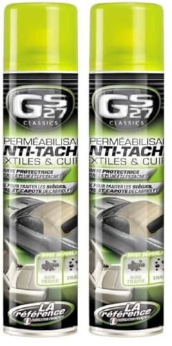 Impérméabilisant capote cabriolet textile GS27 anti-taches spray lot de 2