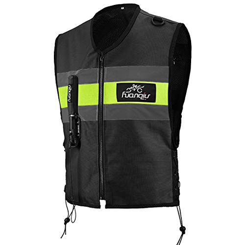 Gilet Air-Bag avec Bande Réfléchissante pour Motocross, Gilet Réfléchissant pour Airbag, Léger, Facile À Nettoyer, Convient Aux Adultes, Hommes Et Femmes,Noir,XL