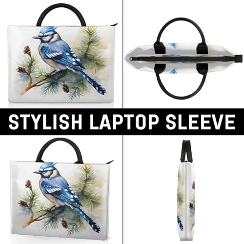 Beautiful Bird Fruit Branches Laptop Sleeve with Handle Waterproof Computer Carrying Case4