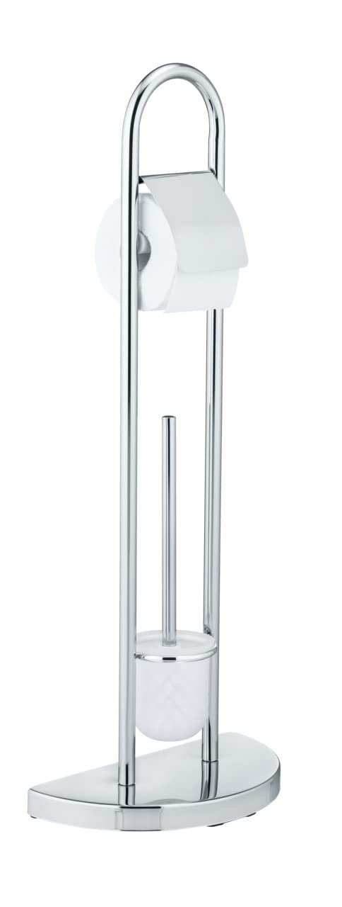 WENKO WC-Garnitur Raumwunder WC-Bürstenhalter, platzsparend, halber Standfuß Chrom