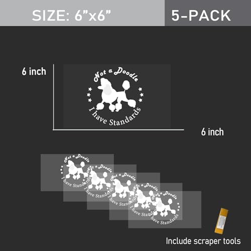 Image of 5pcs Not A Doodle Poodle Sticker Decal for Car Truck Bumper Window Vehicles (6x6)