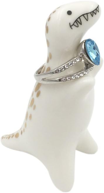 OnlyceeOnlycee Miniature Ceramic T-Rex Dinosaur Ring Holder,Home Accent Desktop Decoration