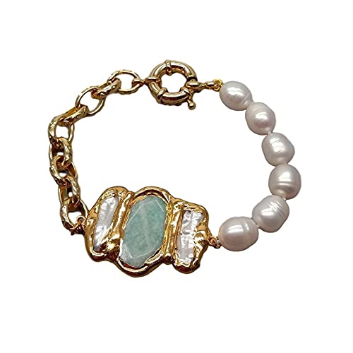 Bracelet perles d'eau douce et amazonite pour illuminer vos tenues d'été