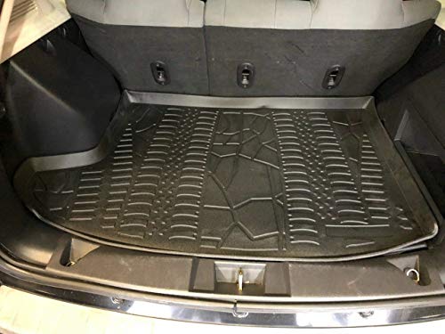 EACCESSORIES EA Cargo Liner - Trunk Mat for Jeep Patriot 2007-2017 – Weather-Resistant Trunk Mats for Cars with Raised Lip – Non-Slip Car Trunk Mat Rubber – Easy to Install – Laser Pre-Cut Design