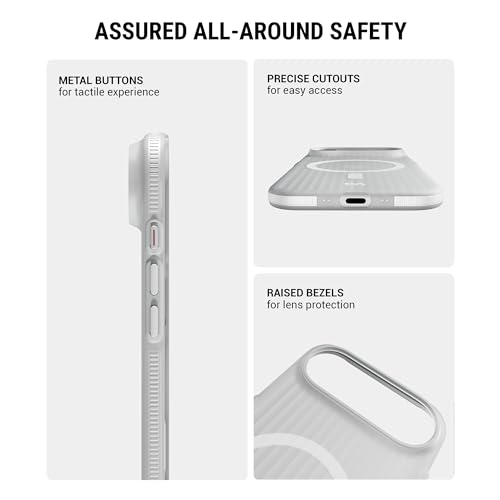 Image of DailyObjects PC Beam 2.0 Magnetic Protective Case Cover Compatible with iPhone Air |Magsafe|Camera & Body Protection|Anti Shock,Scratch Resistant|Precise Cutouts Modern Design|Wireless Charging-White