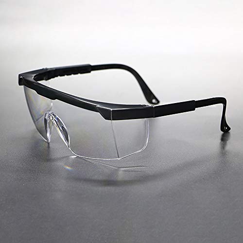 KKmoon Óculos de segurança com braços estendidos Óculos de proteção pessoal para adultos com lentes