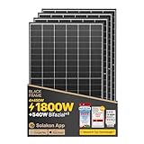 Solakon Solarpanel 450W, Bifazial Glas-Glas N-Type Solarmodul, 40v Monokristalline Solarmodule/Solar Module für Balkonkraftwerk/Solaranlage, 450w Solar Panel für Photovoltaik Komplettanlage (4 Stk)