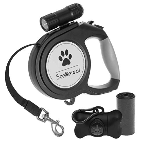 SCENEREAL Heavy Duty Retractable Dog Leash 26 FT with LED Flash Light