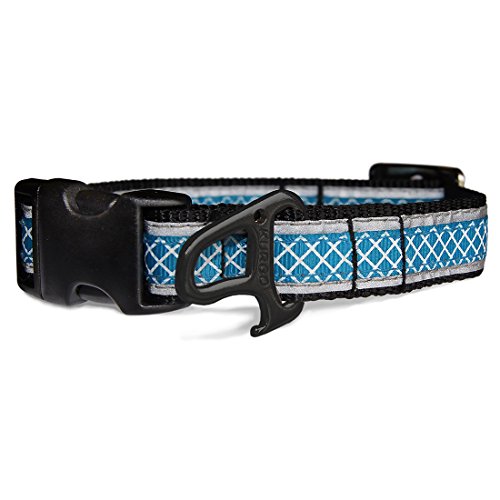 Kurgo Wander(TM) Reflective Dog Collar, Medium, Blue