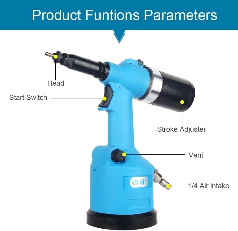M3-M12 Pneumatic Air Rivet Nut Gun Automatic Insert Threaded Pull Setter Riveter