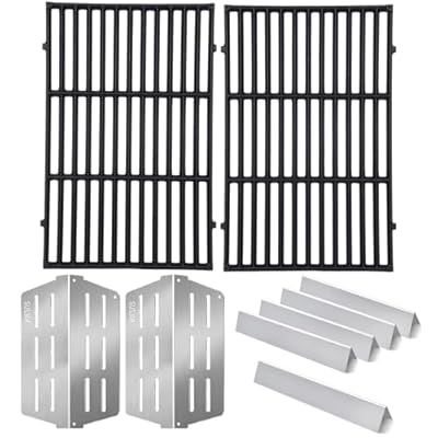 GasSaf 19.5 Grill Grates, 17.5 Flavorizer Bar and 13-1/4 Heat Deflectors for Weber Genesis 300, Genesis 310 320 330 and More Gas Grills with Front Control Panel, Grill Parts for Weber 7524 7620 7622