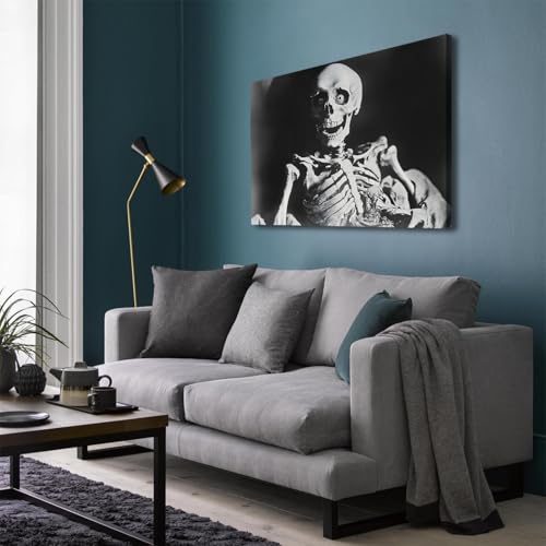 Toile crâne Halloween de qualité CHERHERART tableau déco pour chambre