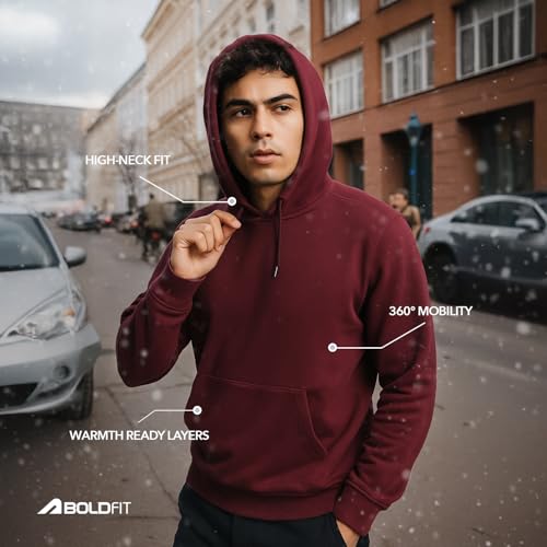 Image of Boldfit Hoodies for Man Hooded Sweatshirt for Man Solid Hoodie for Men Stylish Huddy for Men Regular Fit Sweatshirts for Boys with Hoodie Mens Hooded Sweatshirt with Pockets