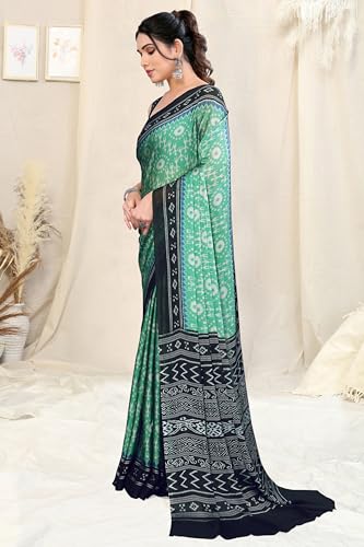 Image of MIRCHI FASHION Women Saree | Chiffon Batik Printed Breathable Regular Use Sari with Blouse