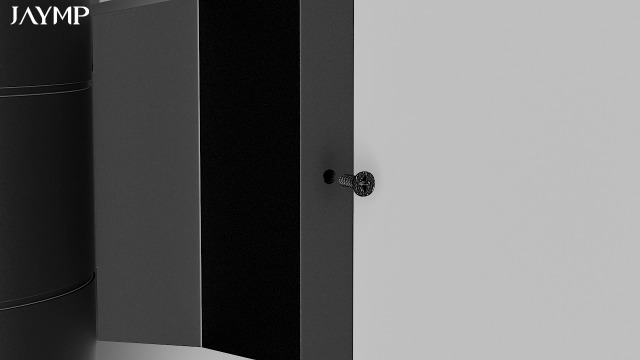 Image of JAYMP 11.8 inch Up and Down Wall Sconce Aluminum Modern Outdoor Light, Black Round IP65 Waterproof Exterior Wall Lamp for Front Door Patio Porch Staircase Hallway