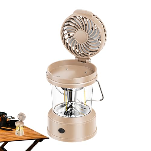 Fans rechargeables pour le camping, les fans de camping avec lumière, lumière de ventilateur portable pliable avec crochets, accessoire de bureau léger, accessoires de camping pour la