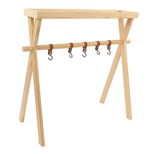 Table de camping pliante en bois massif de qualité SEAFRONT avec trépied stable - 8