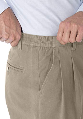 KingSize Men's Big & Tall Tall Wrinkle-Free Double-Pleat Pant with Side-Elastic Waist4