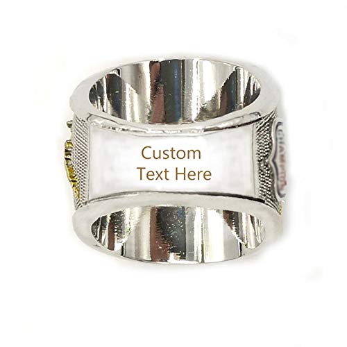 TUOYU Customize Fantasy Football Championship Silver Gold Rings Trophies(Custom,9)
