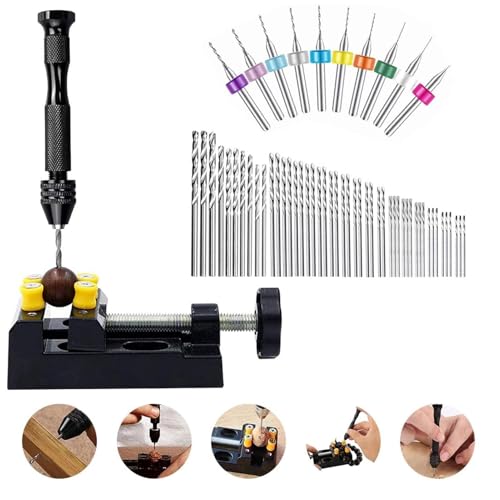 Perceuse manuelle portable avec 59 micro forets pour travaux de précision de bijoux - 2