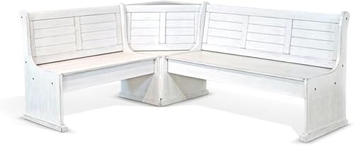 Miniatura 7 de Pemberly Row Juego de rincón de cocina de madera con almacenamiento oculto en mármol blanco