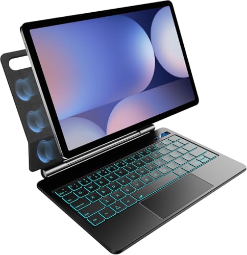 Image of MICROWARE Compatible Samsung Galaxy Tab S10+ Plus /S9+ /S9 FE+ /S8+ /S7+ /S7 FE Keyboard case 12.4 inch Magnetic Case with Keyboard Touchpad Bluetooth Backlit Stand Slim Protective Cover