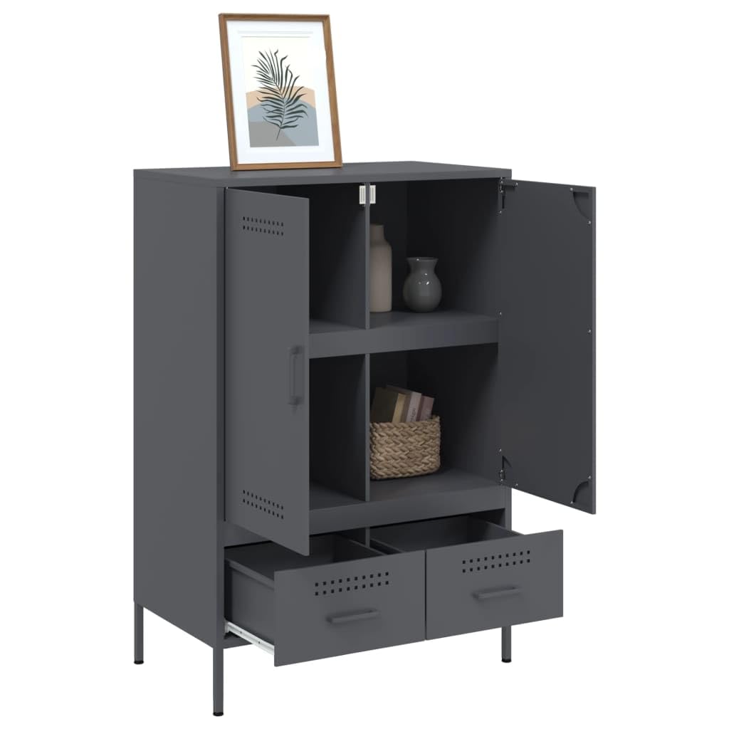 Armadietto alto, 68 x 39 x 101,5 cm, in acciaio, colore antracite