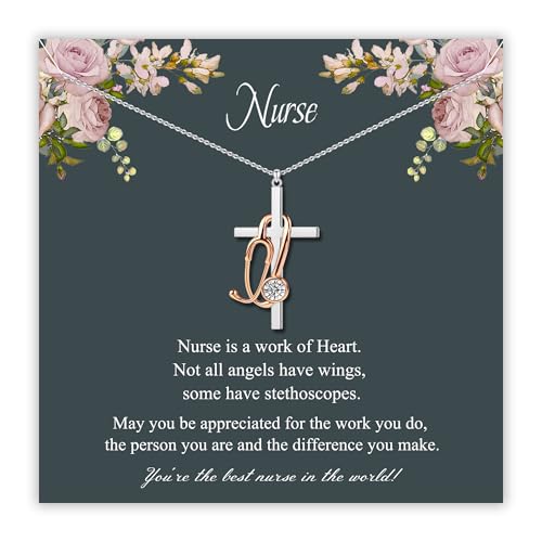 SmileBelle Nurse Graduation Gifts for Women, Nurse Necklace as Nursing Appreciation Practitioner Gifts, Nursing School Stainless Steel Medical Assistant Accessories for Woman New Nurses
