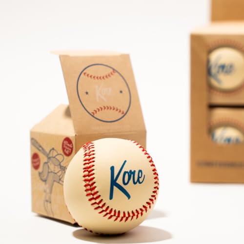 Kore Soft Baseball Hand-Stitched Real Feel Foam Baseballs | Safe Indoor & Outdoor Practice Ball for Backyard Play | Baseball Gift or Desk Toy | Stocking Stuffer | Party Favors