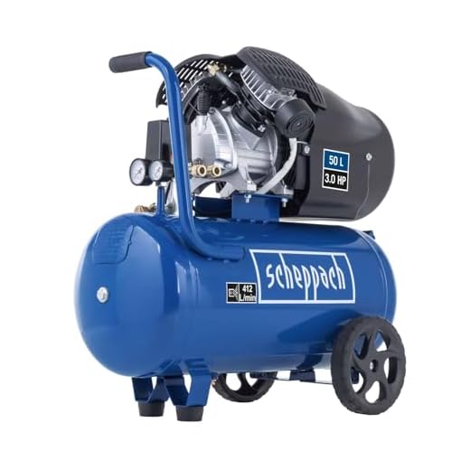 Scheppach Druckluft Kompressor HC53DC | 2200W Leistung | 50L Kessel | 10bar Druck | Ansaugleistung 412 L/min | Druckminderer, ölgeschmiert, Doppelzylinder