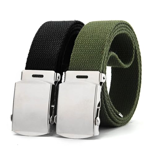 Unisex Canvas Belt - Metal Roller Buckle, Adjustable For Jeans3