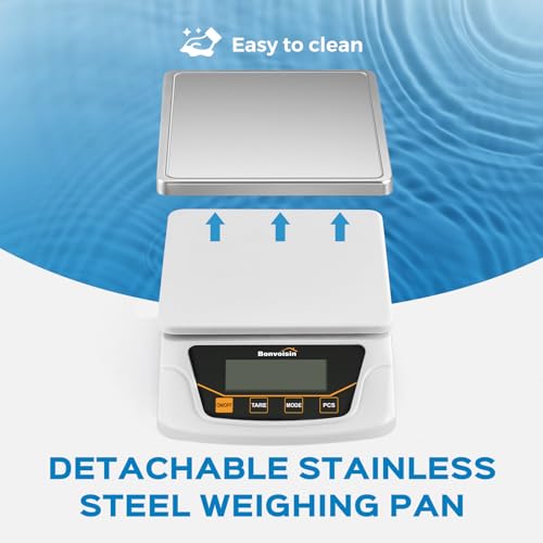 Image of Bonvoisin Digital Scale 0.1 Gram Accuracy Precision Lab Scale 6000g Scientific Digital Balance for Laboratory, Jewelry Weighing