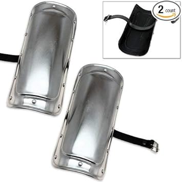 Royal Nautical 18G Steel Pair silver Armor Arm Bracers