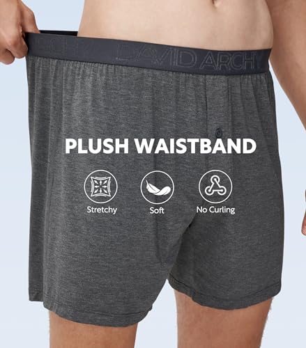 Image of DAVID ARCHY Mens Boxers Soft Rayon Made from Bamboo Boxers for Men Pack Loose Underwear Cooling Mens Boxer Shorts