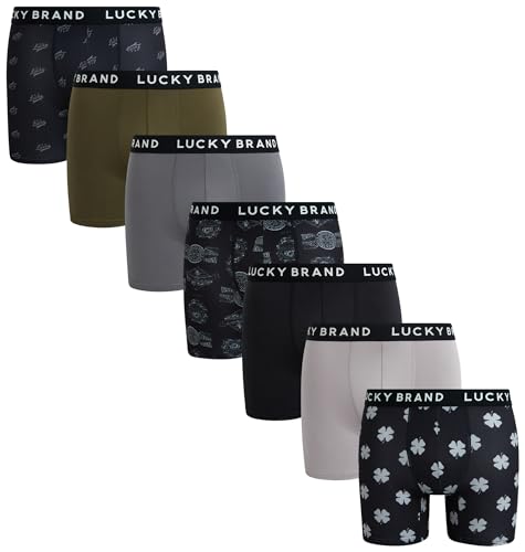 Lucky Brand Men's Boxer Briefs – 7 Pack Soft Stretch Performance Boxers for Men - Active Sport Men's Underwear (S-XL)