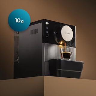 Cecotec Machine à Café Superautomatique Compacte Cremmaet Cube. 1350W, Système de Pressage 10g, Système de Pré-Infusion, 19 Bars, Système Thermoblock, 5 Niveaux de Mouture, Panneau de Contrôle Tactile