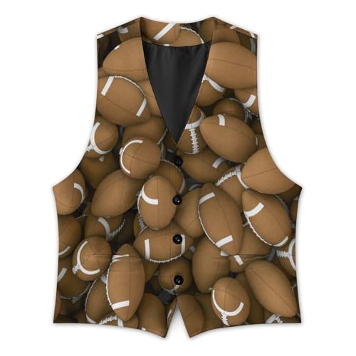 American Footballs Men's Suit Vest Slim Fit V-Ncek Waistcoat Business Casual Vest3