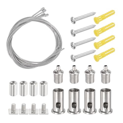 Suspensión de cuerda de alambre ajustable con base cuadrada para lámpara de techo kit de 4