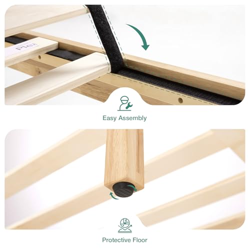Novilla N-F14002-Q/12-NT Queen Bed Frame Wood Bed Frame Queen With Headboard, Queen Bed Frame With Headboard Solid Wood Bed Frame Foundation thumb #4