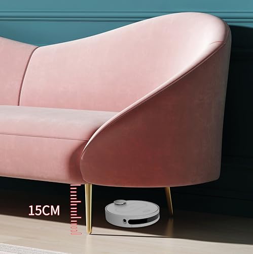 Image of Rosewood Luxury Sofa in Premium Velvet-Fabric | Solid Wood Structure | High Density Foam | Sturdy Golden Legs | Comfortable & Stylish Couch for Modern Living Room (Blush Pink, 3 Seater)