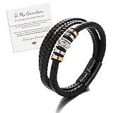 beemean To My Son/Grandson Leather Bracelet-I Will Always Be With You Braided Bracelet for Men Boys