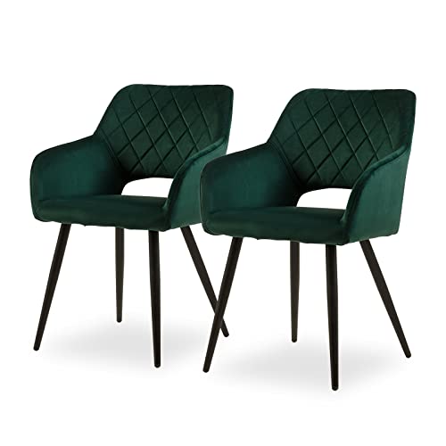 Clipop Juego De 2 Sillas De Comedor, Sillas De Cocina Con Reposabrazos Y Patas De Metal, Sillas De Salón Para Comedor, Dormitorio Y Despacho 1, Terciopelo-Verde Clipop Juego De 2 Sillas De Comedor, Sillas De Cocina Con Reposabrazos Y Patas De Metal, Sillas De Salón Para Comedor, Dormitorio Y Despacho 1, Terciopelo-Verde