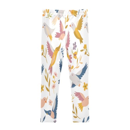 Toddler Girls Leggings Printed Yoga Pants Leggings Bird and Flower for Kids2