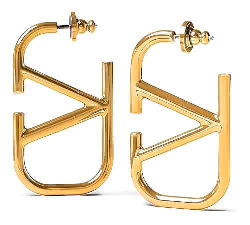 Elegant 18K Gold V Geometric Earrings - Hypoallergenic Jewelry for Women | Stylish Gift for Fashion Enthusiasts | Versatile Accessories for Any Occasion