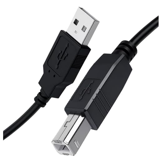 Printer Cable USB A to USB B Priner Cable High-Speed Nylon Braided USB 2.0 MIDI Cable, Printer Cord to Computer for HP, Canon, Brother, Dell, Epson, Lexmark, Xerox, 3.3FT Black