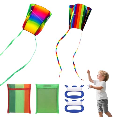 TranRantic 2 Stück Taschendrachen, Drachen für Kinder, Regenbogen Drachen