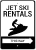 Jet Ski Rentals This Way Sign, Jet Ski Rental Directional Arrow Sign, Jet Ski Lover Sign, Jet Ski Rentals, Jet Skier Aluminum Sign - 12 x 18"