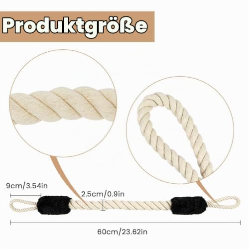 AYESY Türstopper Klinke, 2 Stück Türkordel Klemmschutz, 60 cm Baumwolle Türstopper Seil für Haustier und Kinder Fingerschutz… – Ansicht 2