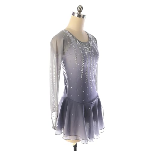 VVieer Collant de ginástica para meninas para competição infantil de manga comprida com diamante com